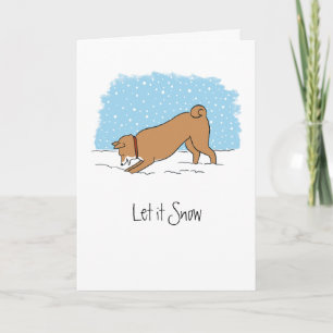 Shiba Inu Let It Snow - Happy Dog Christmas Xmas Holiday Card