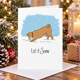Shiba Inu Let It Snow - Happy Dog Christmas Xmas Holiday Card