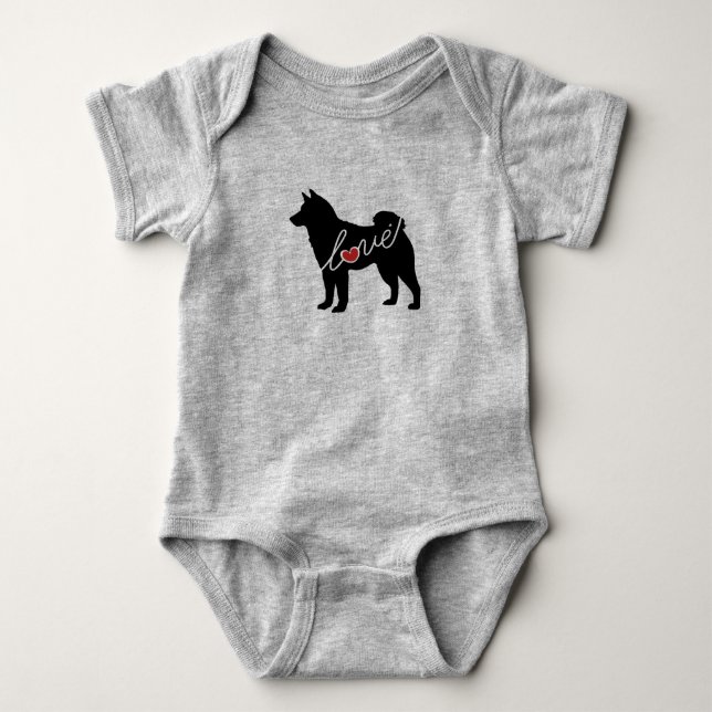 Shiba Inu Love Baby Bodysuit (Front)