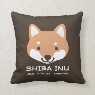 Shiba Inu Loyal Intelligent Cutie Face   Cute Dog Throw Pillow