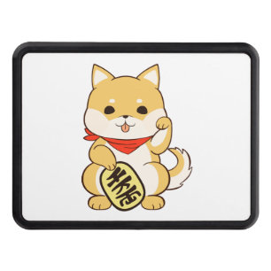 Shiba Inu Lucky Cat Pose Hitch Cover