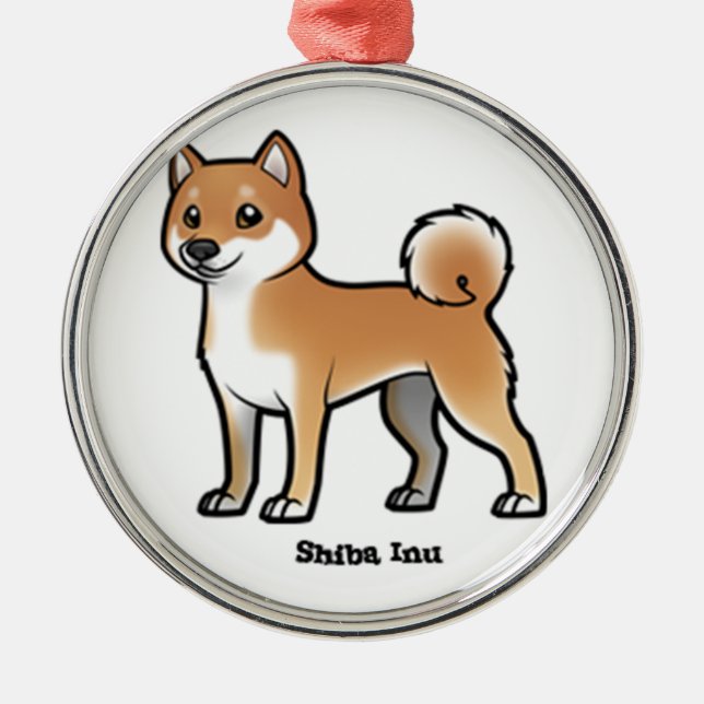 shiba inu metal ornament (Front)
