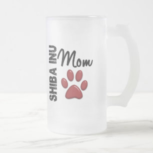 Shiba Inu Mom 2 Frosted Glass Beer Mug