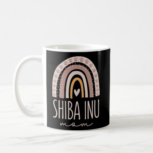 Shiba Inu Mom Cute Rainbow Paw Dog Mom Coffee Mug