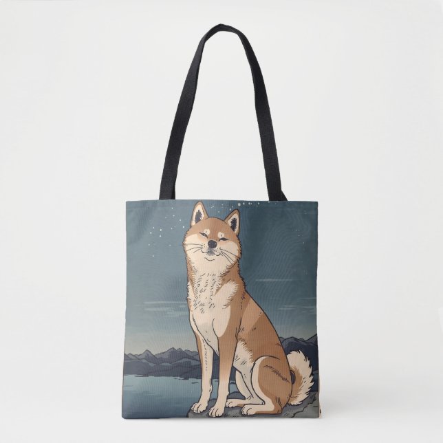 Shiba Inu Moonlight Tote Bag (Front)