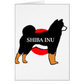 shiba inu name silhouette on Japan-flag black and (Front)