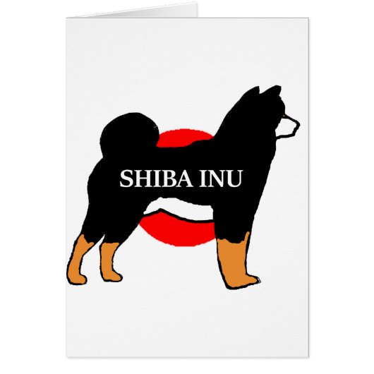 shiba inu name silhouette on Japan-flag black and (Front)