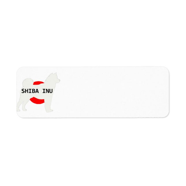 shiba inu name silhouette on Japan-flag cream Label (Front)