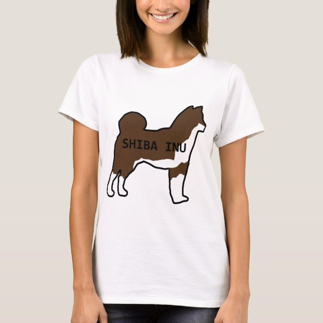 Shiba Inu name silhouette red sesame T-Shirt (Front)