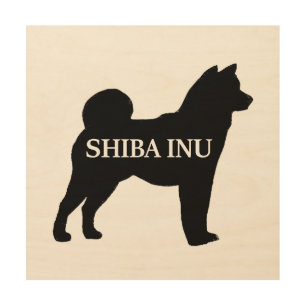Shiba Inu name silo black Wood Wall Art