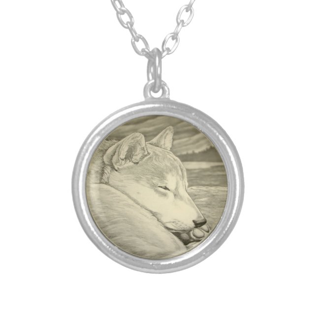 Shiba Inu Necklace Shib Inu Dog Art Jewelry Gifts (Front)