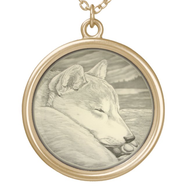 Shiba Inu Necklace Shib Inu Dog Art Jewelry Gifts (Front)