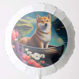 Shiba Inu on a Paddle: A Scenic Adventure Balloon