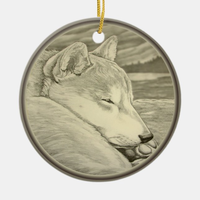 Shiba Inu Ornament Personalized Dog Art Decoration (Front)