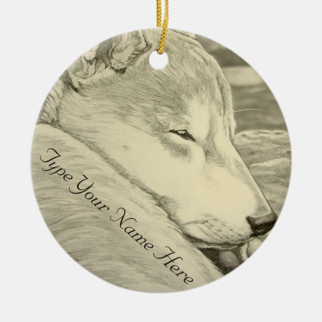Shiba Inu Ornament Personalized Dog Art Decoration (Front)