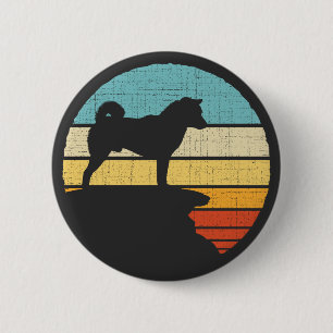 Shiba Inu Owner Retro Vintage 60s 70s Dog Lover Button
