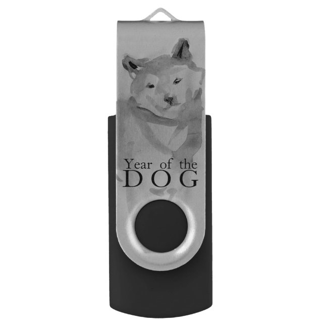 Shiba Inu Painting 3 Chinese Dog Year 2018 USB USB Flash Drive (Back (Vertical))