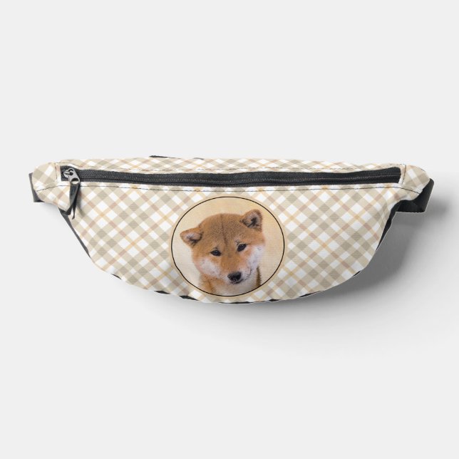 Shiba Inu Painting Red Cute Original Pet Dog Art Fanny Pack (Lay Down)