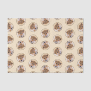 Shiba Inu Painting Red Cute Original Pet Dog Art Tissue Paper