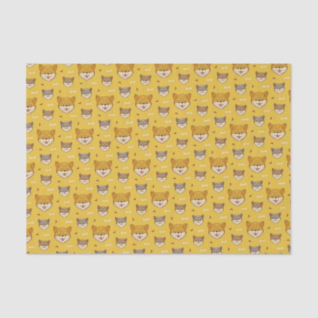 Shiba Inu Pattern Tissue Paper (Front)