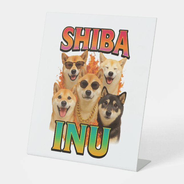 Shiba Inu  Pedestal Sign (Front)