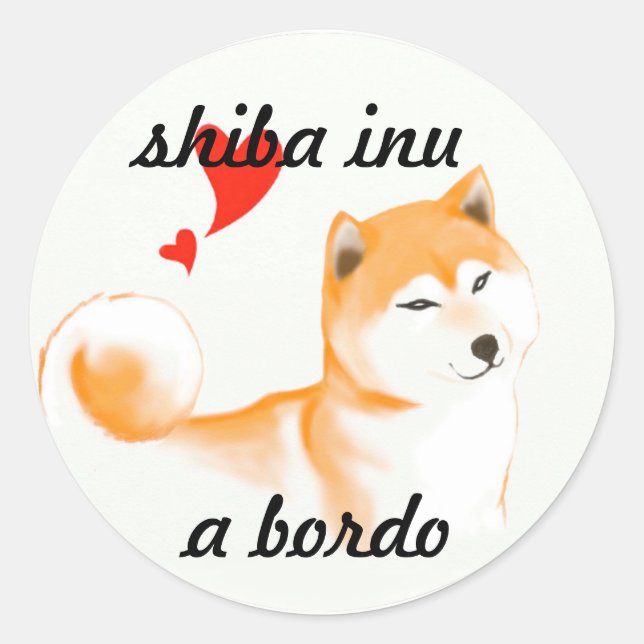 Shiba inu Pegative Classic Round Sticker (Front)