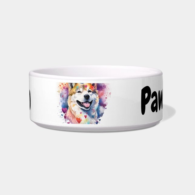Shiba Inu Personalized Dog Food Bowl Paws Off (Front)
