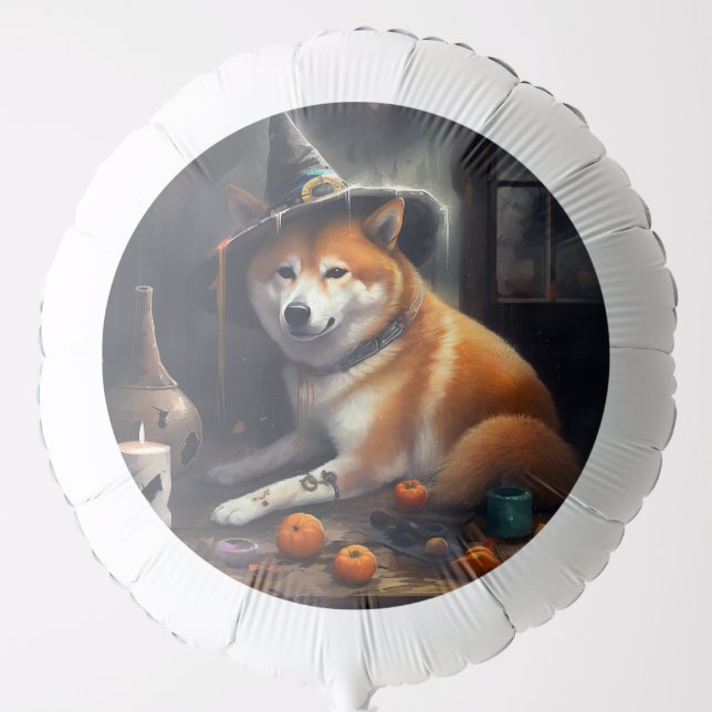 Shiba Inu Pumpkins Halloween Scary Balloon (Front)