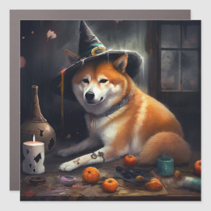 Shiba Inu Pumpkins Halloween Scary Car Magnet