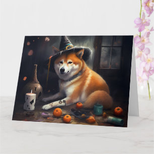 Shiba Inu Pumpkins Halloween Scary Card