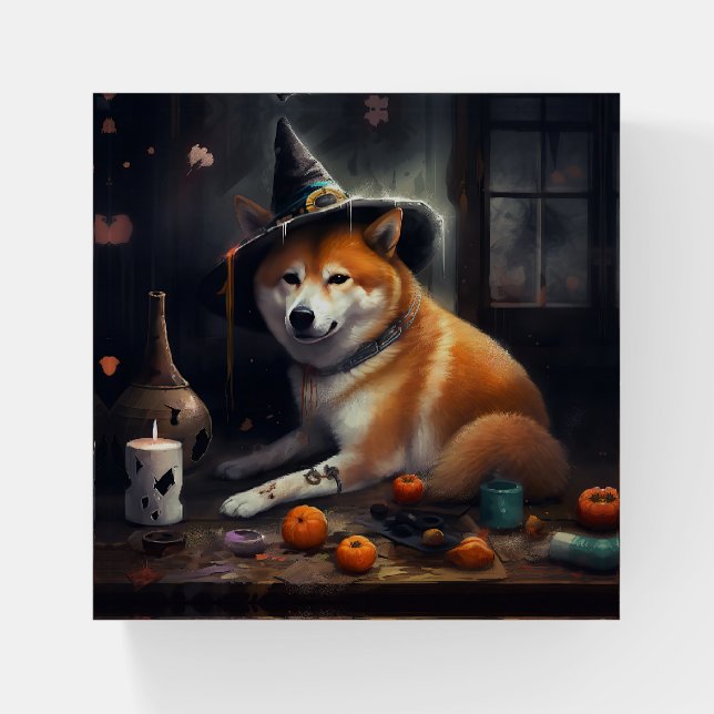 Shiba Inu Pumpkins Halloween Scary Paperweight (Front)