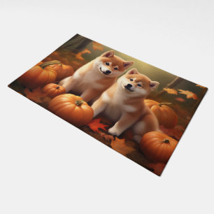 Shiba Inu Puppy Autumn Delight Pumpkin Doormat