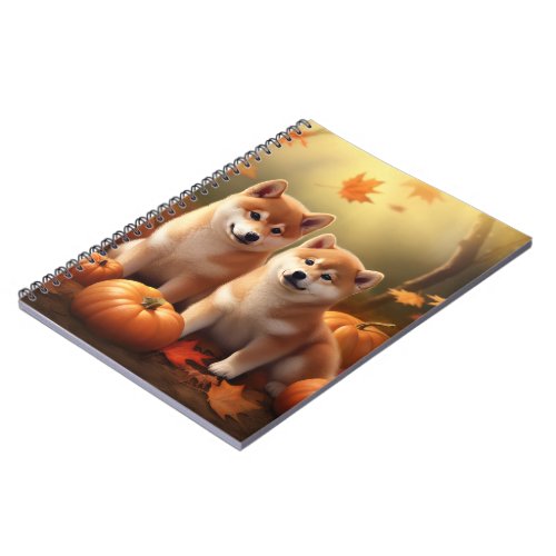 Shiba Inu Puppy Autumn Delight Pumpkin Notebook