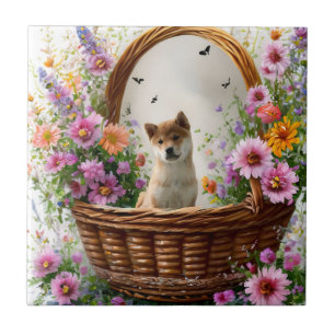 Shiba Inu Puppy Ceramic Tile