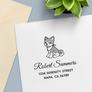 Shiba Inu Puppy Dog Address Self-inking Stamp