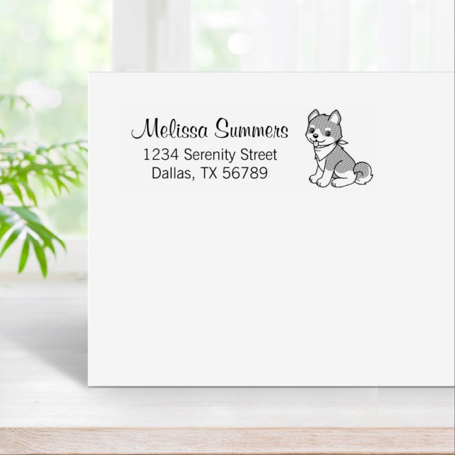Shiba Inu Puppy Dog Return Address Rubber Stamp (Creator Uploaded)
