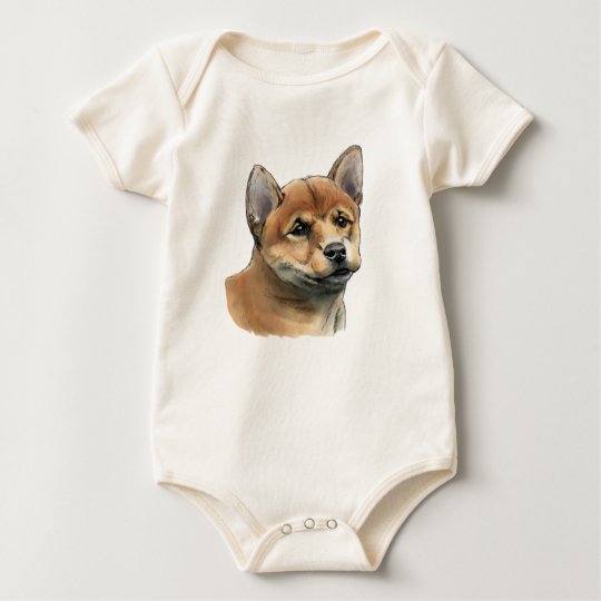 Shiba Inu Puppy Drawing Baby Bodysuit