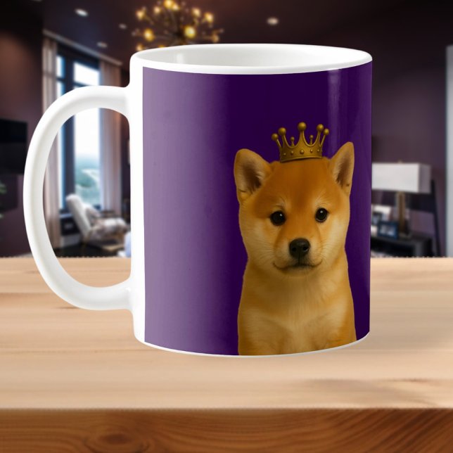 Shiba Inu Puppy in Gold Crown Cute Coffee Mug (Shiba Inu Puppy in Gold Crown Cute Coffee Mug
by Ricaso. Adorable pup down wearing a gold crown)