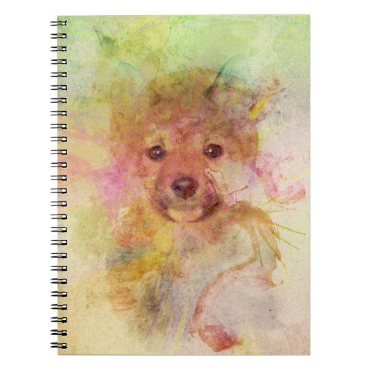 Shiba Inu Puppy Watercolor Notebook