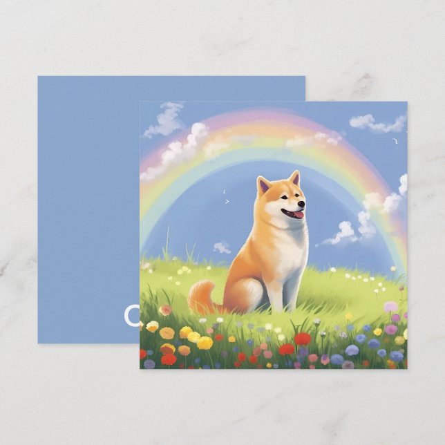 Shiba Inu Rainbow Bridge Custom Dog Name Sympathy (Front/Back)