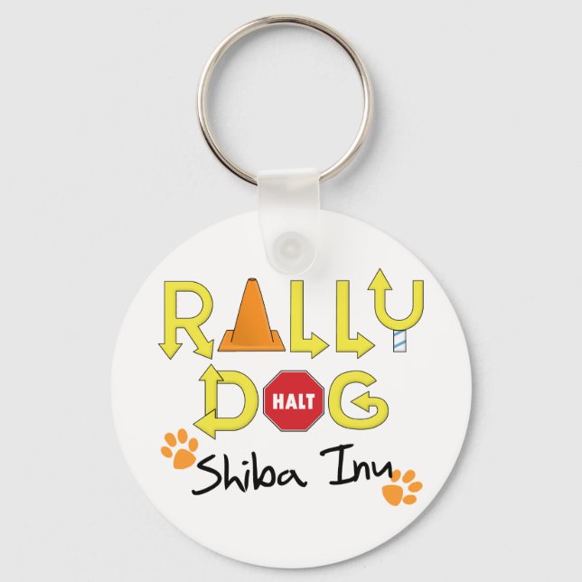 Shiba Inu Rally Dog Keychain (Front)