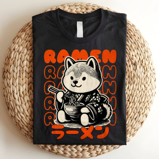 Shiba Inu Ramen Lover Retro Japanese Tri-Blend Shirt
