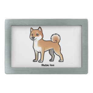 shiba inu rectangular belt buckle