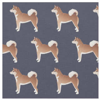Shiba Inu Red Dog Breed Silhouette Fabric