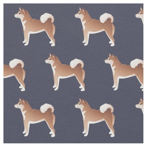 Shiba Inu Red Dog Breed Silhouette Fabric