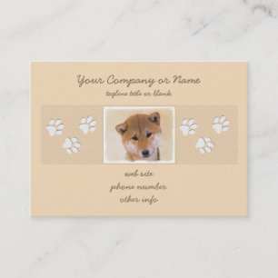 Shiba Inu (Red) Painting - Original Dog Art Business Card