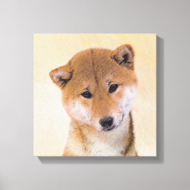Shiba Inu (Red) Painting - Original Dog Art Canvas Print (Front)