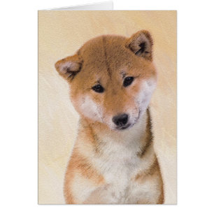 Shiba Inu (Red) Painting - Original Dog Art Cards