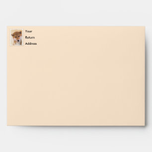 Shiba Inu (Red) Painting - Original Dog Art Envelope