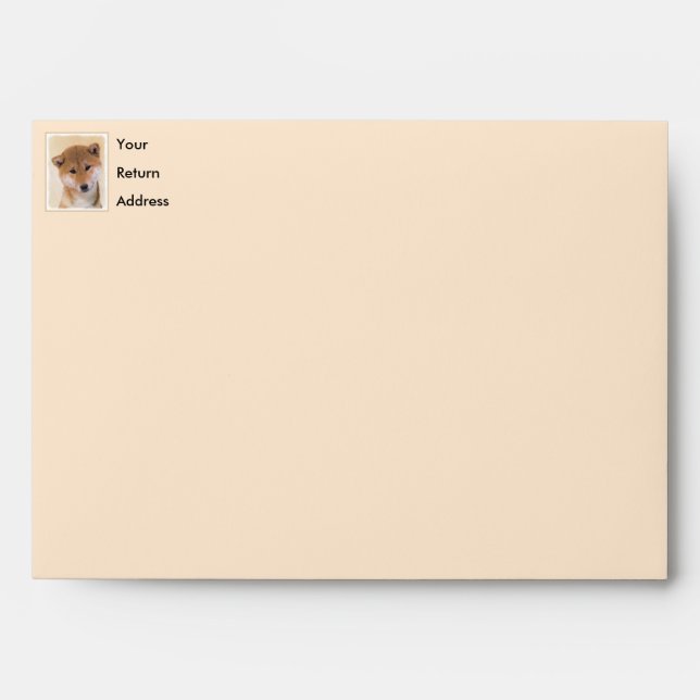 Shiba Inu (Red) Painting - Original Dog Art Envelope (Front)